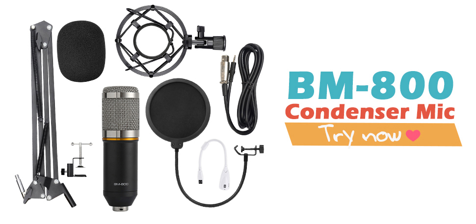 BM-800 Professional Microphone Mic Kit